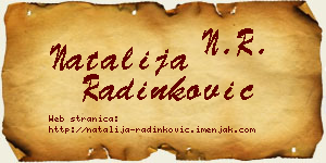 Natalija Radinković vizit kartica
